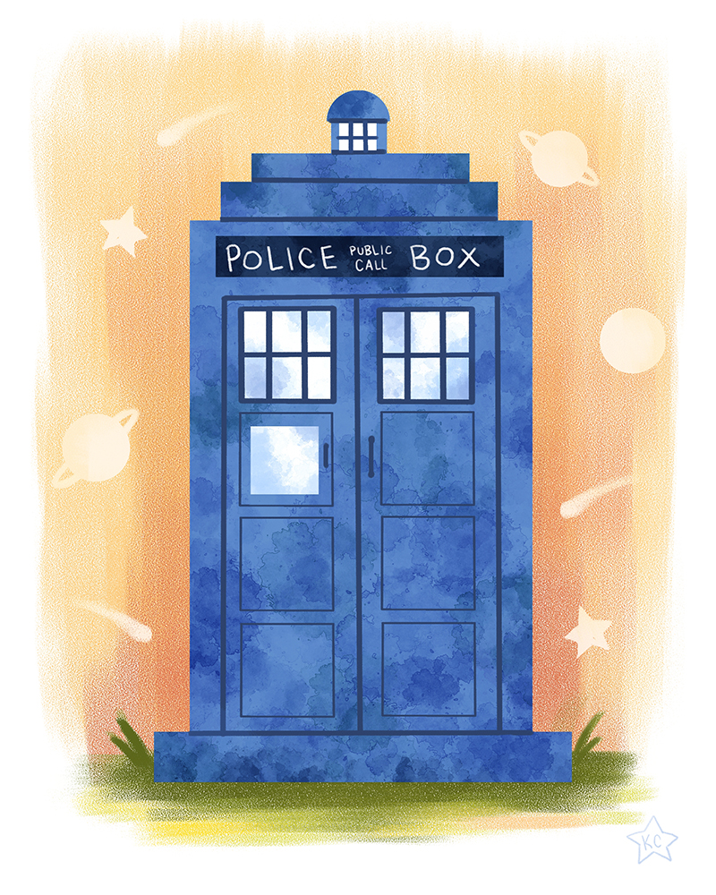 800x1000 Fan Art - Tardis Watercolor