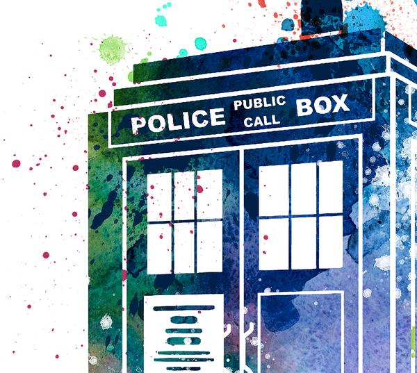 600x537 Tardis, Dr Who - Tardis Watercolor