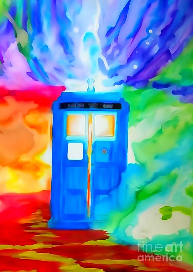 640x900 Tardis Watercolor Edition Digital Art By Justin Moore - Tardis Watercolor