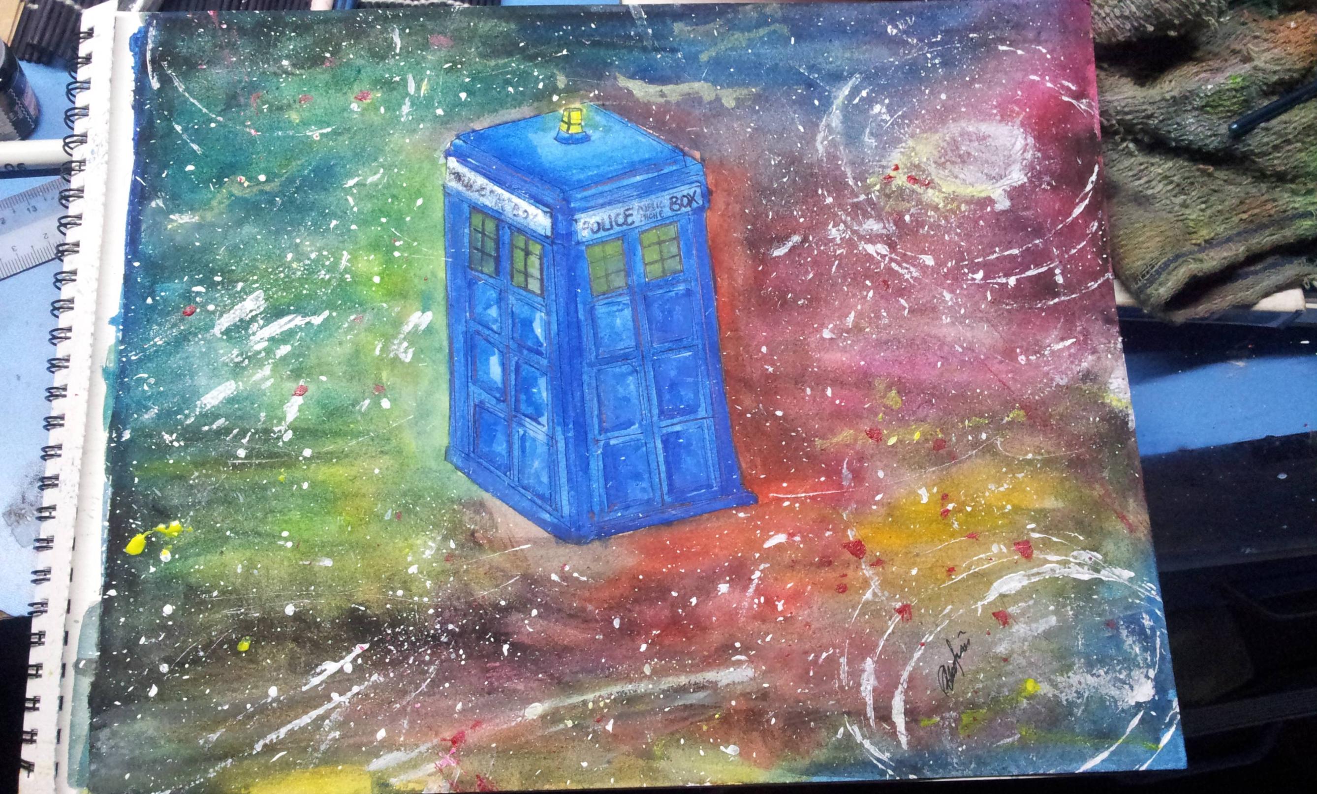 2676x1614 Tardis In Space Watercolor Painting! ) Doctorwho - Tardis Watercolor