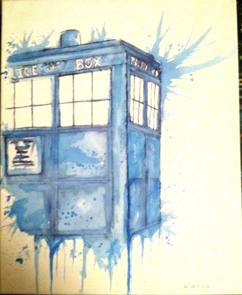 500x610 Tardis Watercolor Shared By Cliostina On We Heart It - Tardis Watercolor