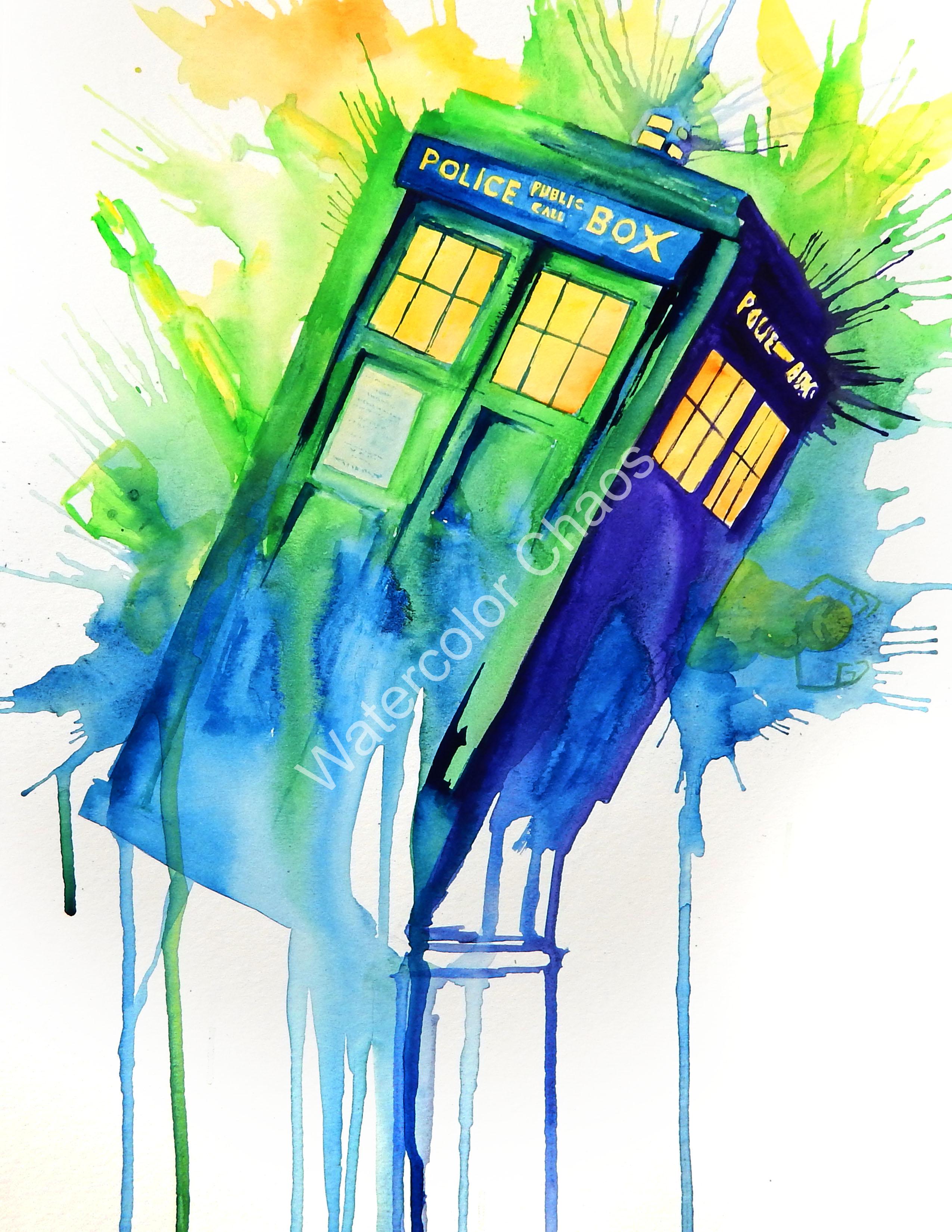 2550x3300 Tardis Watercolor Chaos - Tardis Watercolor