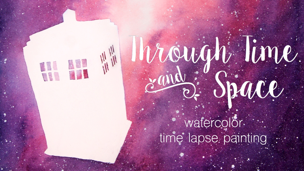 1280x720 Time Lapse Painting Through Time And Space Doctor Who And The - Tardis Watercolor