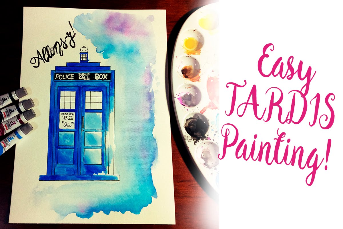 1200x800 Watercolor Beginner Easy Tardis Painting - Tardis Watercolor