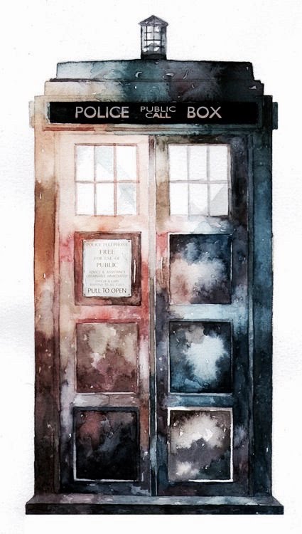 425x750 Watercolour Tardis Time Lapse - Tardis Watercolor