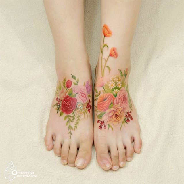 640x640 Ethereal Floral Tattoos Mimic Delicate Watercolor Paintings On Skin - Tattoo Watercolor Painting