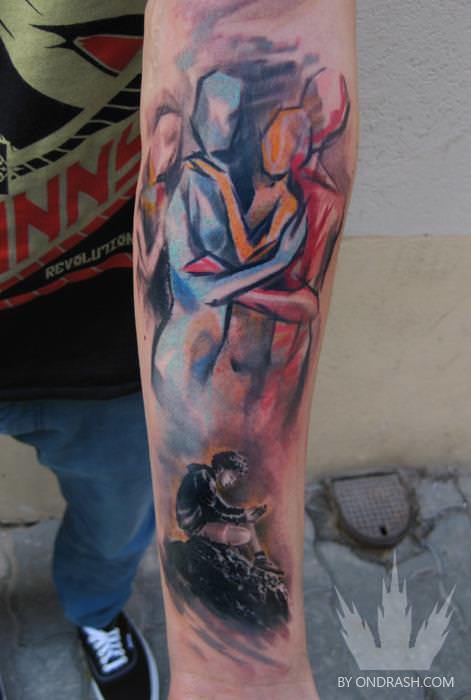 471x700 Tattoo Artist Ondrash Inks Watercolor Paintings Into Skin Art - Tattoo Watercolor Painting