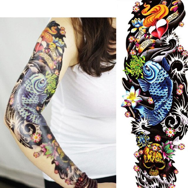 640x640 4 Piece Body Art Temporary Tattoo Colorful Animals Watercolor - Tattoo Watercolor Painting