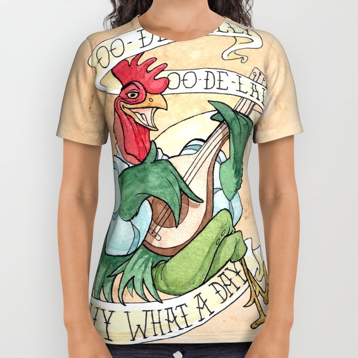 700x700 Alan A Dale Rooster Oo De Lally Golly What A Day Tattoo - Tattoo Watercolor Painting