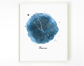 340x270 Taurus Painting Etsy - Taurus Watercolor