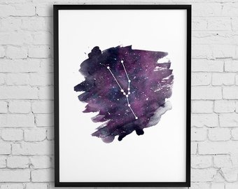 340x270 Taurus Watercolor Etsy - Taurus Watercolor