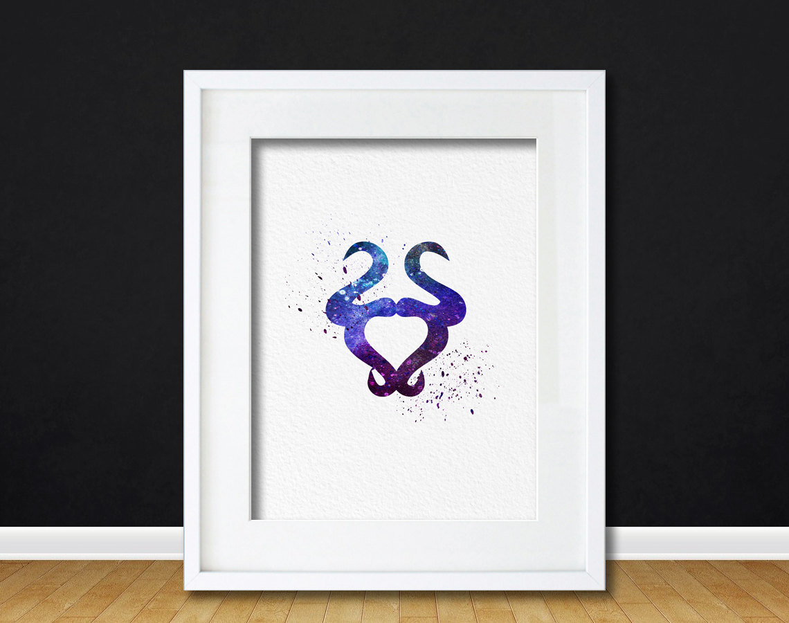 1140x900 Watercolor Art Zodiac Print Taurus Gift Modern 8x10 Wall Art Decor - Taurus Watercolor