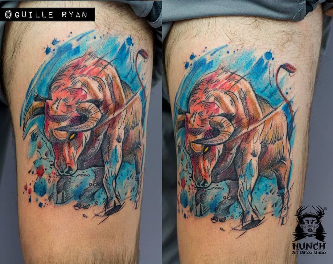 1080x857 Sketch - Taurus Watercolor Tattoo