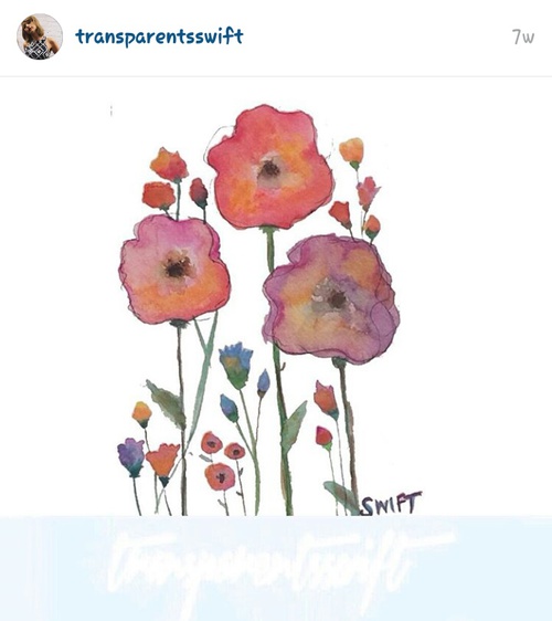 500x562 Taylor Swift Flowers Transparent (Credit To @ Transparentsswift On Ig - Taylor Swift Watercolor