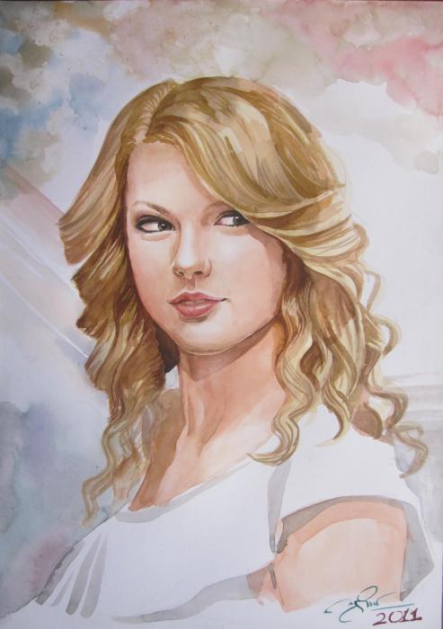 493x700 Portrait Of Taylor Swift By Mrbalo79 On Stars Portraits - Taylor Swift Watercolor