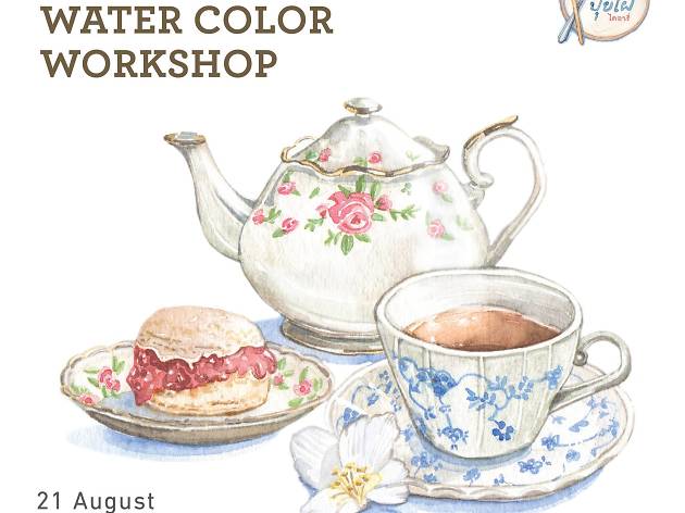 630x472 High Tea Watercolor Workshop Things To Do In Bangkok - Tea Watercolor