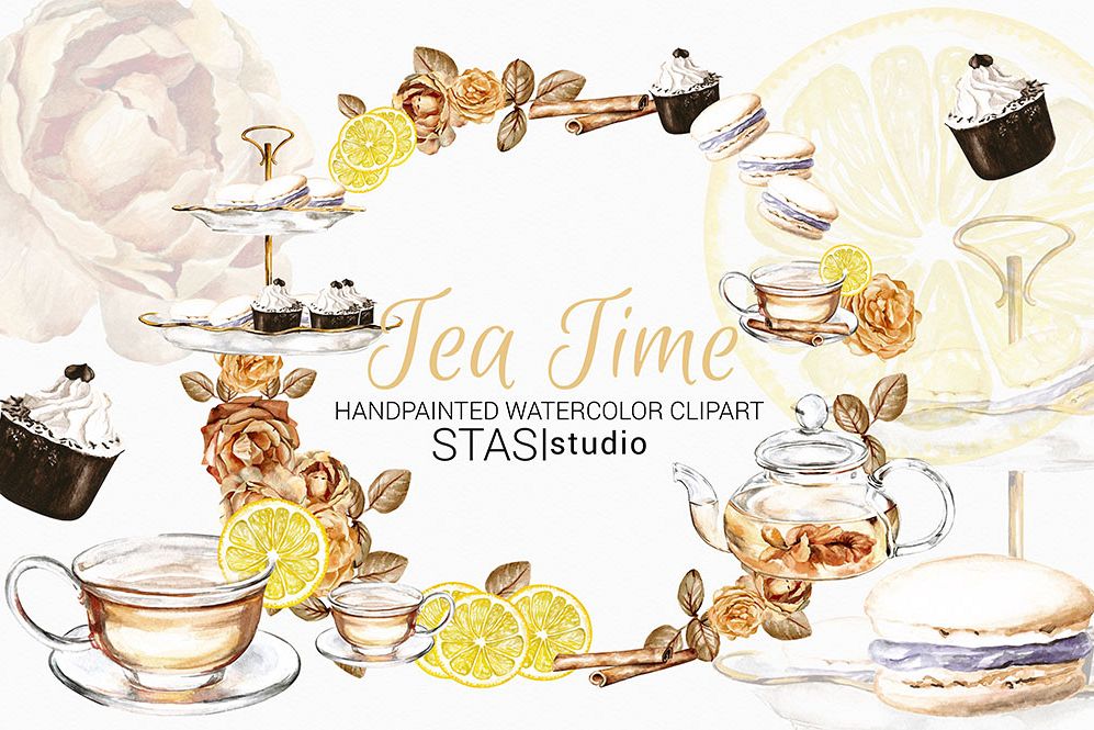 997x665 Tea Time Watercolor Clipart - Tea Watercolor