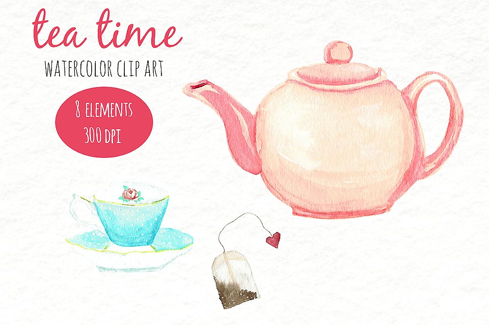 960x639 Tea Clipart Watercolor Cute Borders, Vectors, Animated, Black And - Tea Watercolor