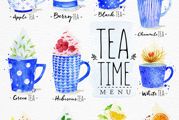 620x415 Watercolor Tea Menu On Behance - Tea Watercolor
