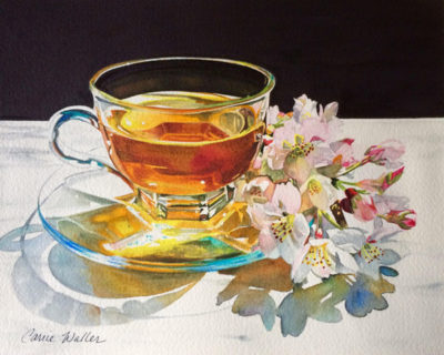 400x320 Carrie Waller Sakura Tea Watercolor - Tea Watercolor