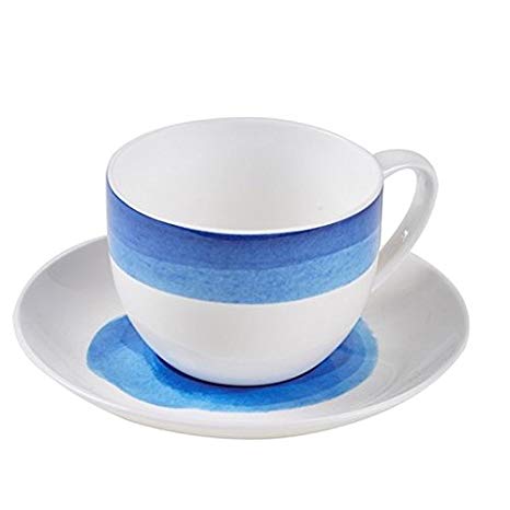 466x466 Watercolor Bone China Blue Office Coffee Cup Set,mug - Teacup Watercolor