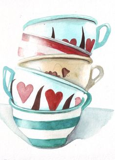 236x329 Teacups Watercolors Teacup, Watercolor And - Teacup Watercolor