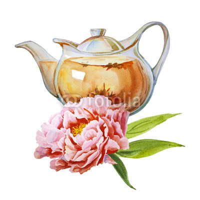 400x400 Teapot With Floral Tea. Watercolor Painting Buy Photos Ap - Teapot Watercolor