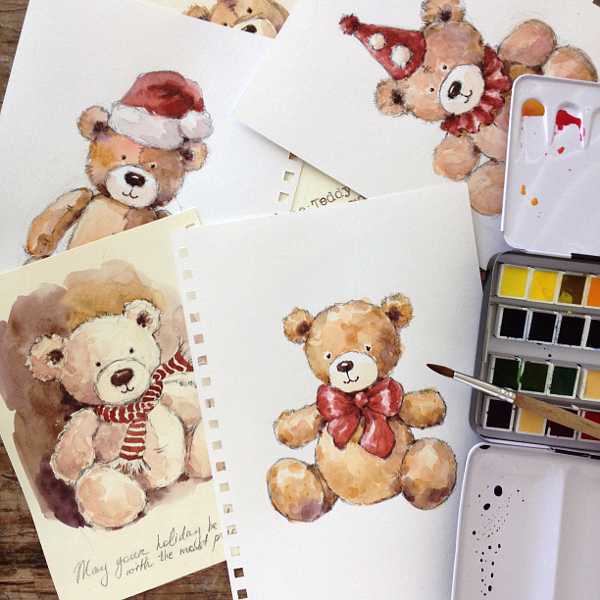 Teddy Bear Watercolor At Paintingvalley Com Explore Collection