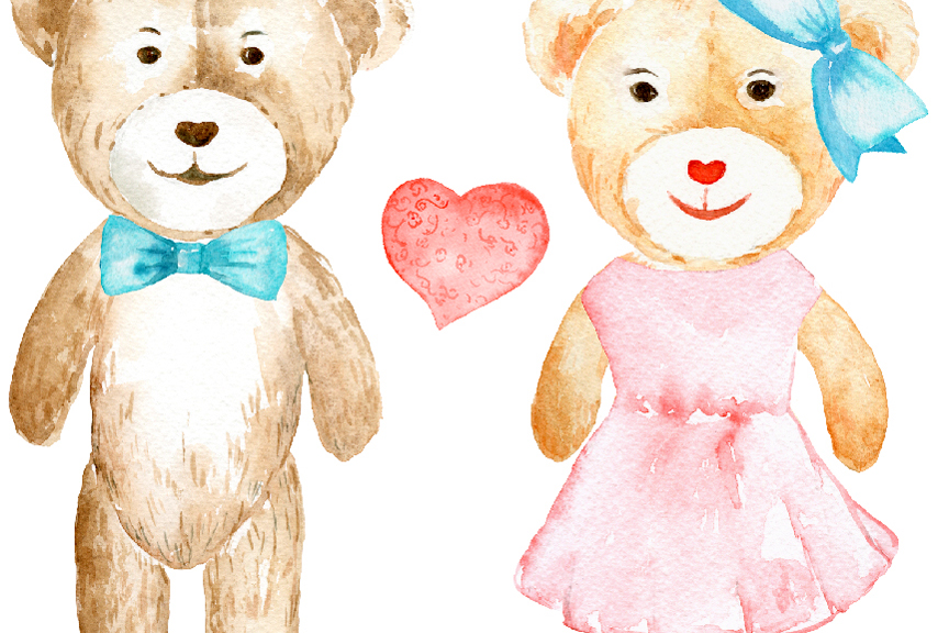 864x576 Watercolor Clipart Teddy Bear Love By Cornercroft - Teddy Bear Watercolor