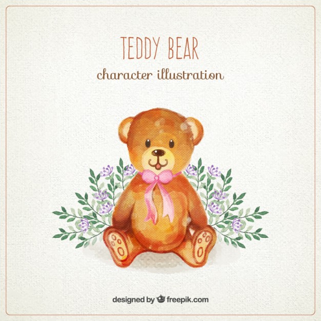 626x626 Watercolor Teddy Bear Vector Premium Download - Teddy Bear Watercolor