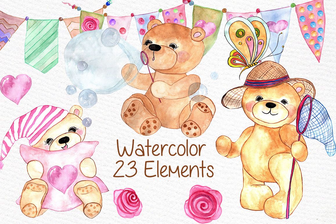 1158x772 Watercolor Teddy Bear Clipart - Teddy Bear Watercolor