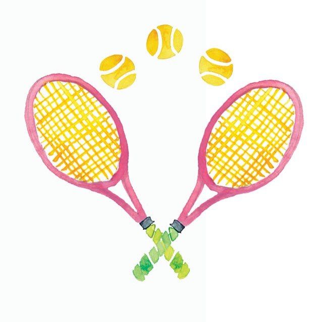 638x638 Pin By Tad On Tennis Watercolor Illustration, Tennis - Tennis Watercolor