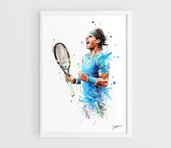 570x494 Rafael Nadal - Tennis Watercolor