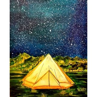 320x320 Starry Night - Tent Watercolor