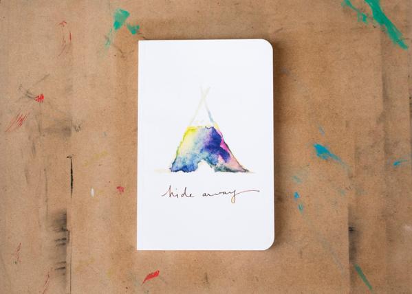599x428 Blue Marble Notebook - Tent Watercolor