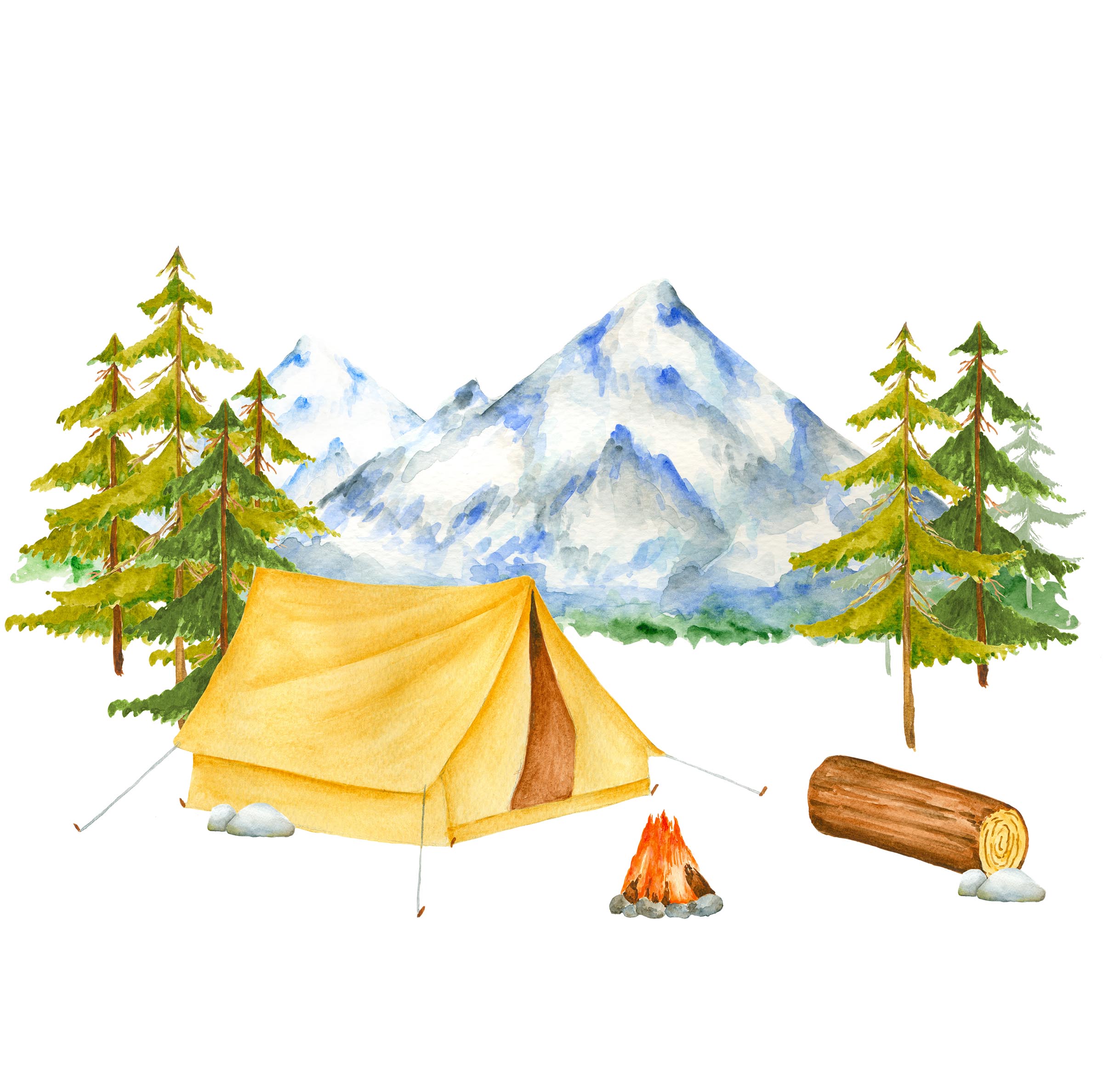 2400x2376 Camping Clipart - Tent Watercolor