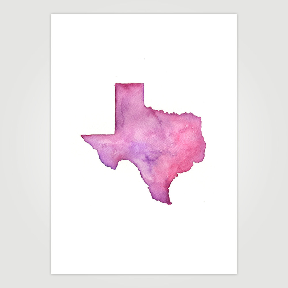 1000x1000 Texas Tones Watercolor Boelter Design Co. - Texas Watercolor