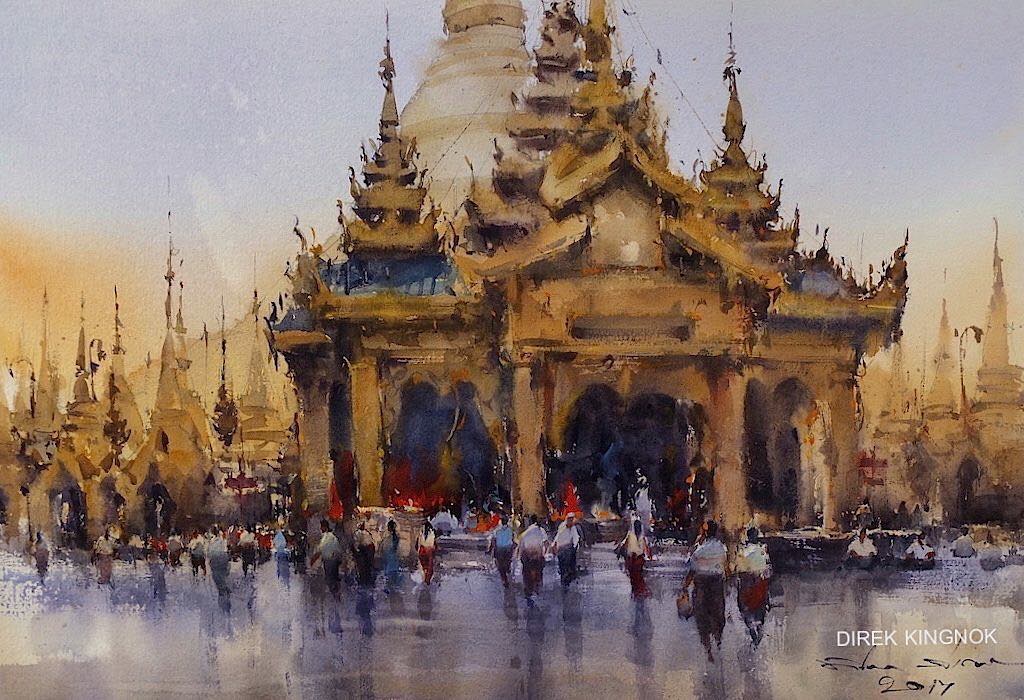 1024x700 Irancartoon Gallery Of Painting Watercolors By Direk Kingnok - Thailand Watercolor