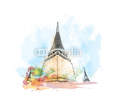 400x361 Wat Phra Kaew, Holy Place And Grand Palace Bangkok, Thailand - Thailand Watercolor