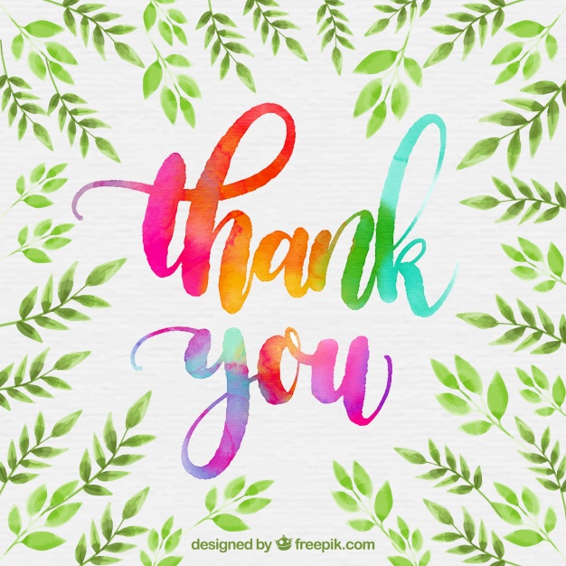 626x626 Thank You Card Watercolor Design Vector Free Download - Thank You Watercolor
