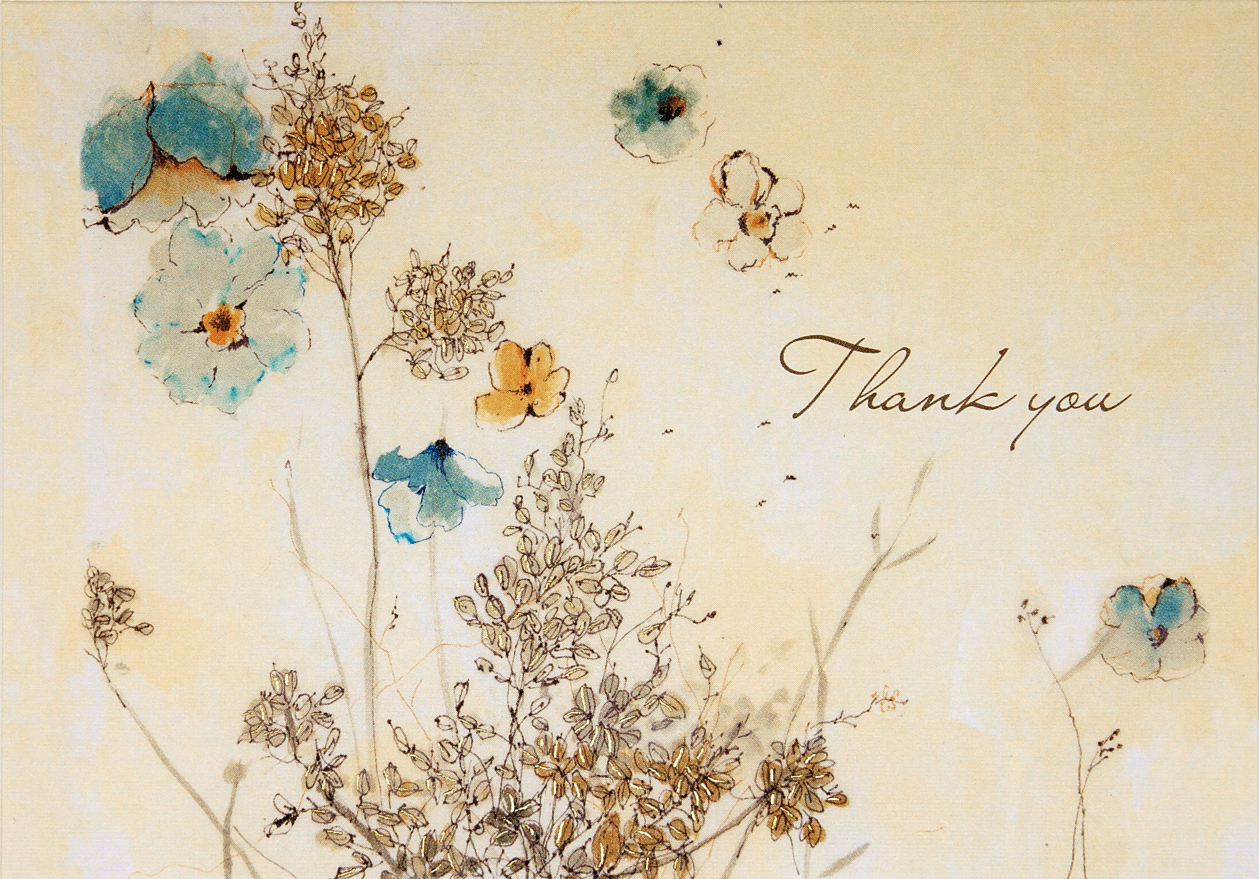 2500x1746 Watercolor Flowers Thank You Notes (Stationery, Note Cards) Peter - Thank You Watercolor