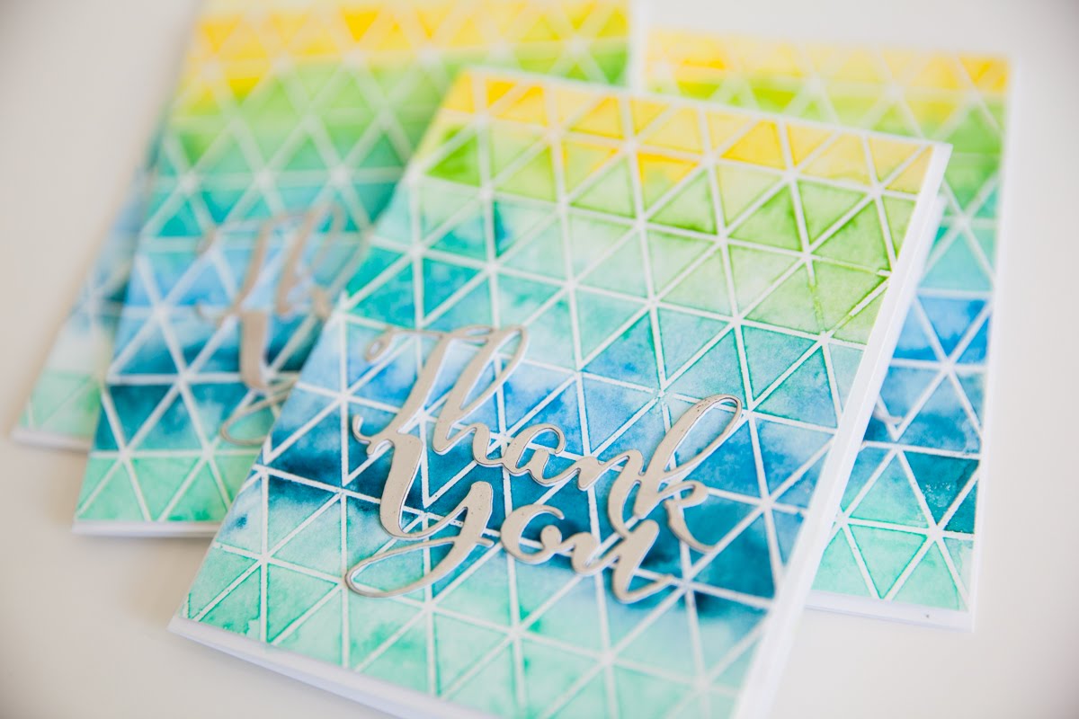 1200x800 Watercolor Resist Thank You Card - Thank You Watercolor