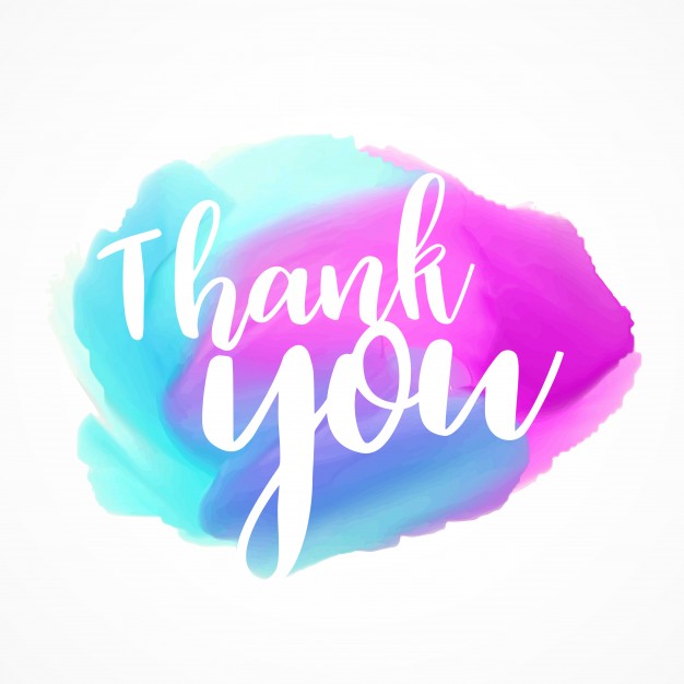 626x626 Watercolors With Thank You Text Vector Free Download - Thank You Watercolor