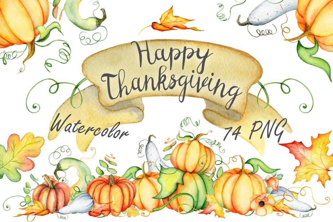 1158x772 Thanksgiving Pumpkins Fall Watercolor Autumn Clipart - Thanksgiving Watercolor