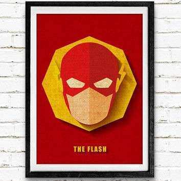354x354 Superhero Framed Wall Art Inspirational The Flash Watercolor Art - The Flash Watercolor