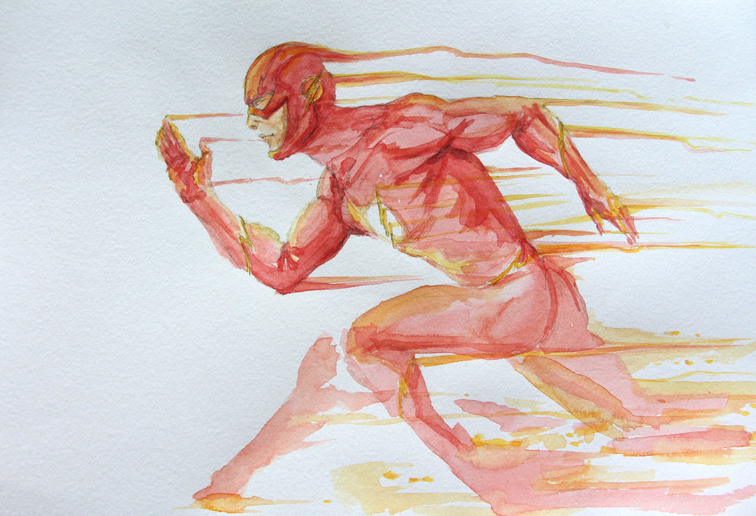 1082x738 The Flash Watercolor By Azeltas - The Flash Watercolor