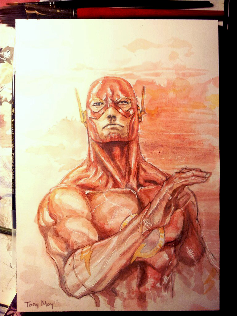 768x1024 Wip - The Flash Watercolor