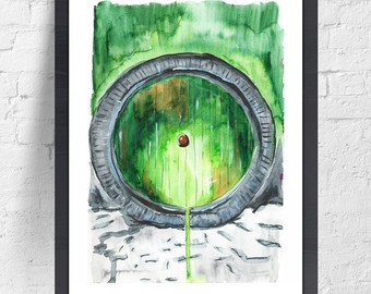 340x270 Hobbit Watercolor Etsy - The Hobbit Watercolor