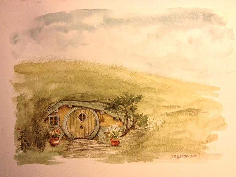 769x577 Outsider Poetry Magazine Hobbit Hole Watercolor - The Hobbit Watercolor