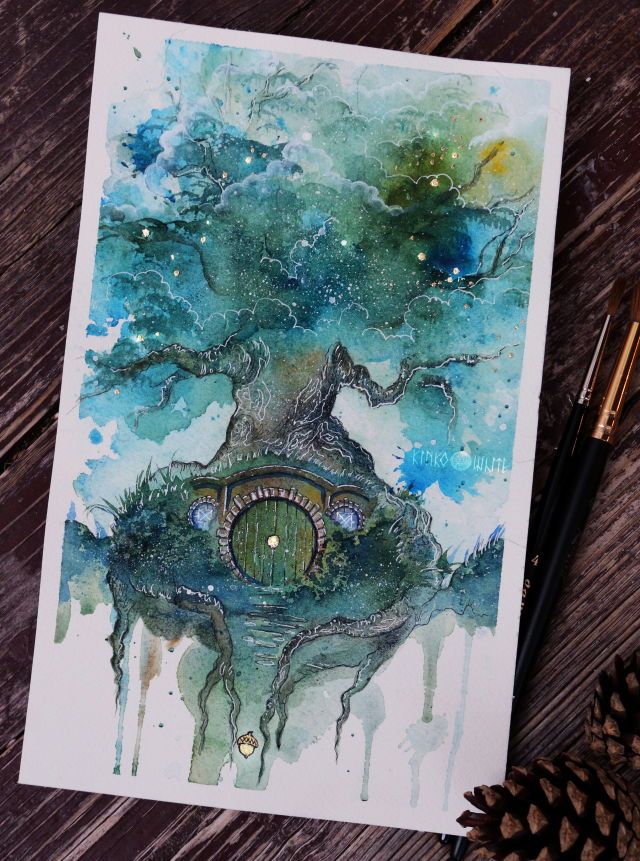 The Hobbit Watercolor at PaintingValley.com | Explore collection of The ...